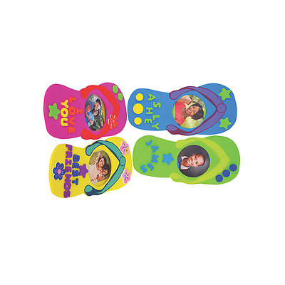 Picture of Vacation Bible School (VBS) 2017 Glow For Jesus Foam Flip Flop Picture Frame (Pack of 24)