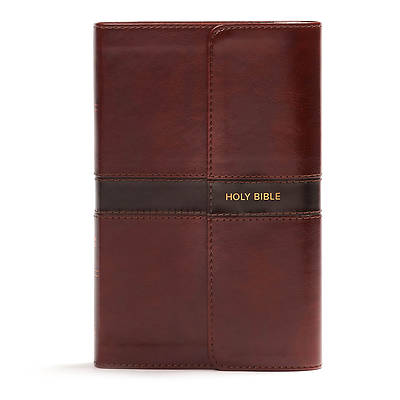 Picture of CSB Personal Size Bible, Saddle Brown Leathertouch with Magnetic Flap