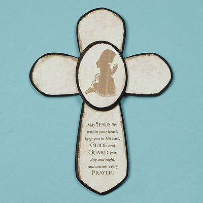 Picture of First Communion Wall Cross - Praying Girl