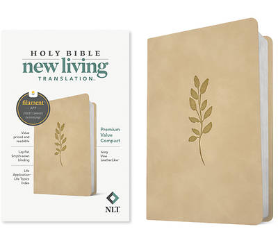 NLT Premium Value Compact Bible, Filament Enabled (Leatherlike, Ivory Vine)