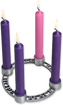 Picture of Mini Hope, Peace, Love, Joy Advent Wreath And Candles