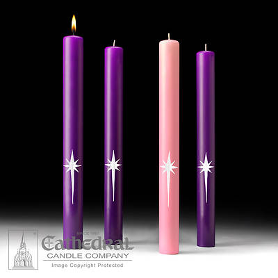 Picture of Star of the Magi Advent Candle Set  - 1-1/2" x 16"