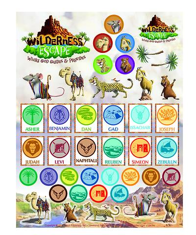 Picture of Vacation Bible School (VBS) 2020 Wilderness Escape Sticker Sheets (pkg. of 10 sheets)