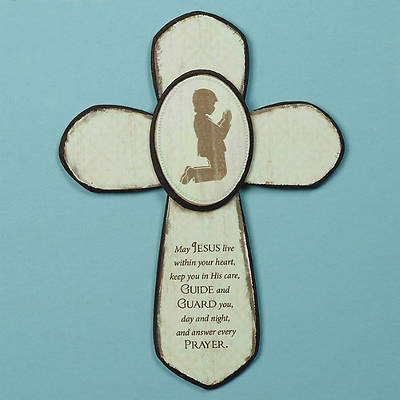Picture of First Communion Wall Cross - Praying Boy