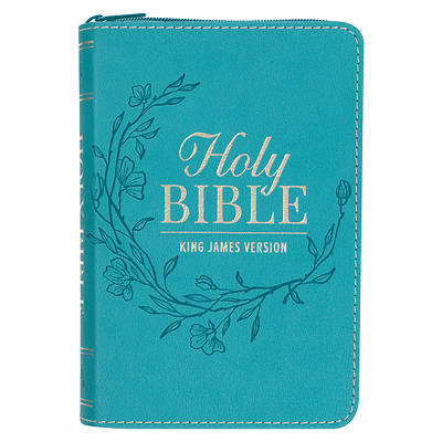 Picture of KJV Bible Pocket Faux Leather Teal W/Zipper