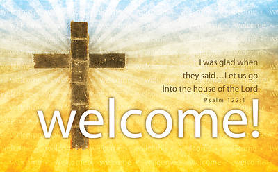 Picture of Welcome Cross & Sunrays 3x5 Pew Cards