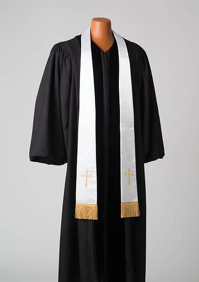 Picture of Satin White Latin Cross Stole