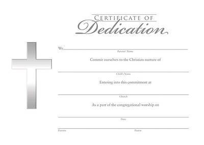 Picture of Dedication Certificate - Pack of 6 - Pack of 6