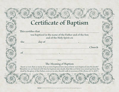 Picture of Certificate of Baptism - Pack of 6