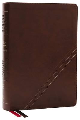 Picture of Nkjv, Word Study Reference Bible, Leathersoft, Brown, Red Letter, Thumb Indexed, Comfort Print