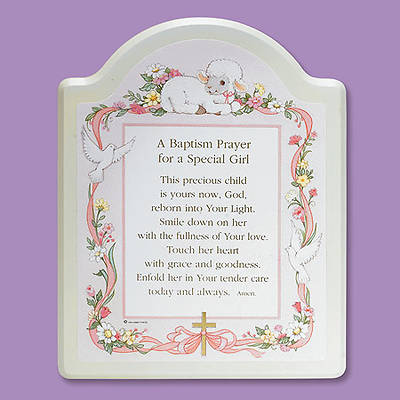 Picture of Baptism Prayer Plaque -- Pink