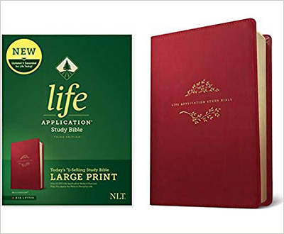Picture of NLT Life Application Study Bible, Third Edition, Large Print (Red Letter, Leatherlike, Berry)