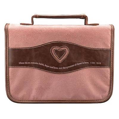 Picture of Bible Cover Heart Pink Suede Medium