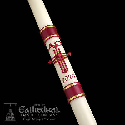 Picture of Cathedral Crux Trinitas Paschal Candle 1-1/2" x 34"