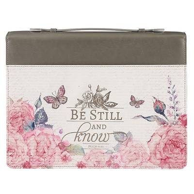 Picture of Bible Cover Large Fashion Be Still Pink Butterfly