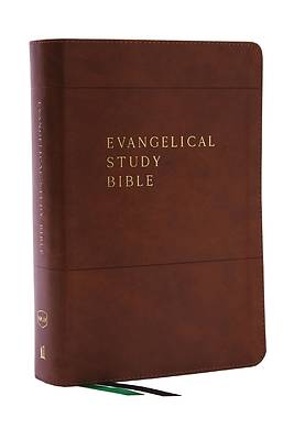 Picture of Nkjv, Evangelical Study Bible, Leathersoft, Brown, Red Letter, Thumb Indexed, Comfort Print