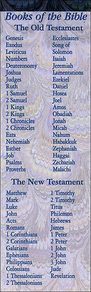 Picture of Books of the Bible Bookmark