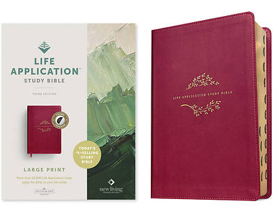 Picture of NLT Life Application Study Bible, Third Edition, Large Print (Red Letter, Leatherlike, Berry, Indexed)