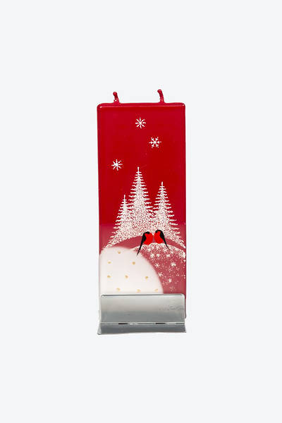 Picture of Handmade Flat Candle Two Red Birds