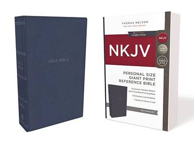 Picture of NKJV, Reference Bible, Personal Size Giant Print, Imitation Leather, Blue, Red Letter Edition, Comfort Print