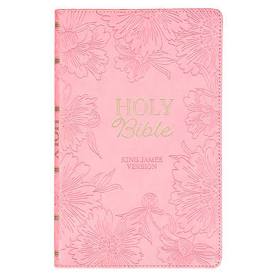Picture of KJV Holy Bible, Gift Edition King James Version, Faux Leather Flexible Cover, Light Pink Floral