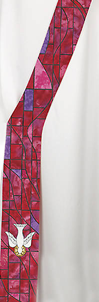Picture of Symbols of Faith Series Stained Glass Descending Dove Deacon Stole