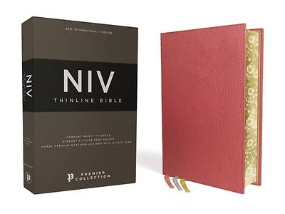 Picture of Niv, Thinline Bible, Premium Goatskin Leather, Coral, Premier Collection, Black Letter, Gauffered Edges, Comfort Print