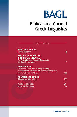 Picture of Biblical and Ancient Greek Linguistics, Volume 5