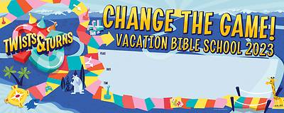 Picture of Vacation Bible School VBS 2023 Twists & Turns Promotional Banner