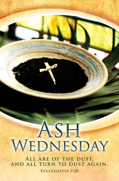 Picture of Cross and Ashes Ash Wednesday Regular Size Bulletin