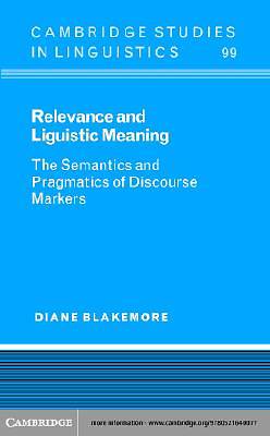 Picture of Relevance and Linguistic Meaning [Adobe Ebook]