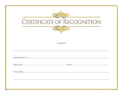 Picture of Recognition Certificate