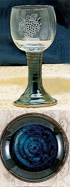 Picture of Ceramic and Glass Chalice and Paten Set