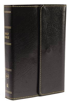 Picture of KJV, Reference Bible, Compact, Large Print, Snapflap Leather-Look, Black, Red Letter Edition