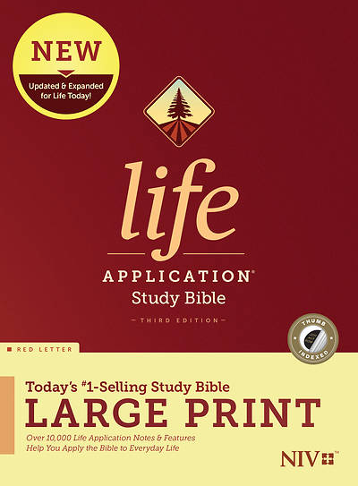 Picture of NIV Life Application Study Bible, Third Edition, Large Print (Red Letter, Hardcover, Indexed)