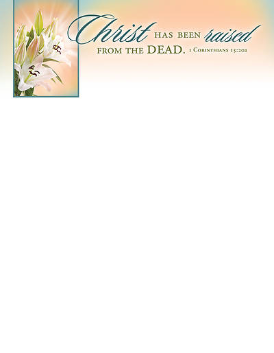 Picture of Christ Has Been Raised Easter Letterhead (Package of 100)