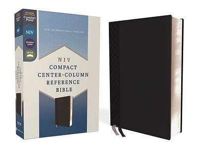 Picture of Niv, Compact Center-Column Reference Bible, Leathersoft, Black, Red Letter, Comfort Print