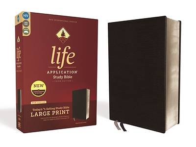 Picture of NIV Life Application Study Bible, Third Edition, Large Print, Bonded Leather, Black, Red Letter Edition