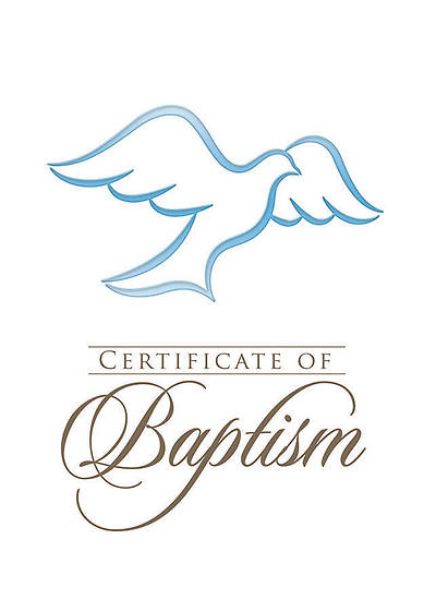 Picture of Folded Baptism Certificates with Envelopes