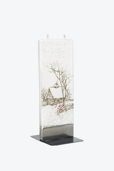 Picture of Handmade Flat Candle Winter House