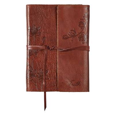 Picture of Journal Wrap Leather Brown Faith