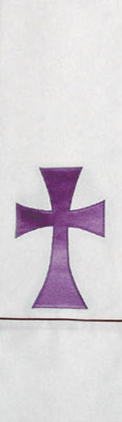 Picture of White Stole with Simple Purple Cross