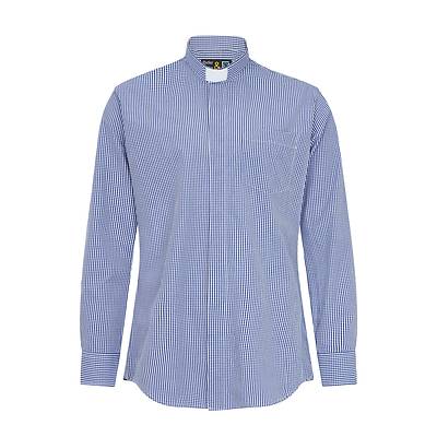 Picture of Fair Trade Men's Cotton Long Sleeve Light Blue Gingham Tailored Shirt 17"