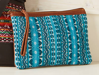 Picture of Medium Turquoise & Leather Wristlet