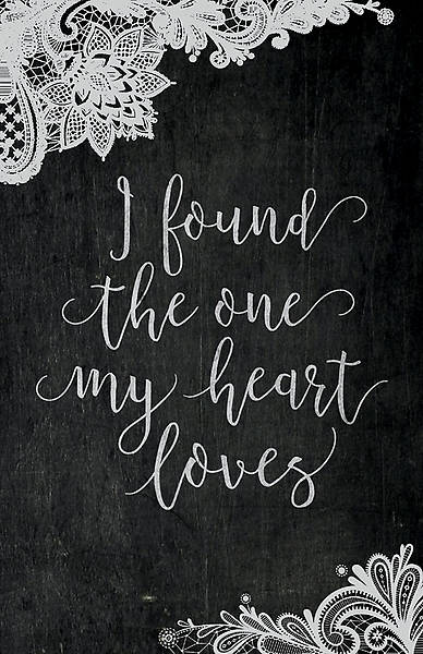 Picture of The One My Heart Loves Chalk Art Wedding Bulletin - Pack of 100
