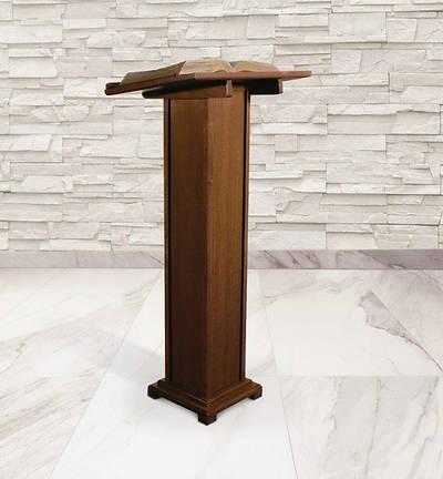 Picture of Square Base Lectern - Walnut Stain