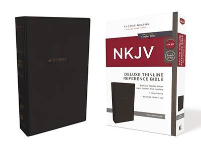 Picture of NKJV, Deluxe Thinline Reference Bible, Imitation Leather, Black, Red Letter Edition, Comfort Print