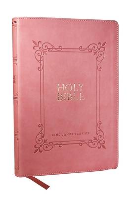 Picture of KJV Holy Bible Large Print Center-Column Reference Bible, Pink Leathersoft, 53,000 Cross References, Red Letter, Comfort Print