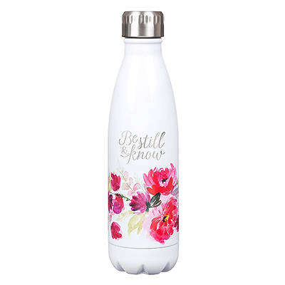 Picture of Water Bottle Stainless Steel White Be Still