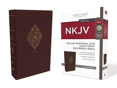 Picture of NKJV, Deluxe Reference Bible, Personal Size Giant Print, Imitation Leather, Burgundy, Red Letter Edition, Comfort Print